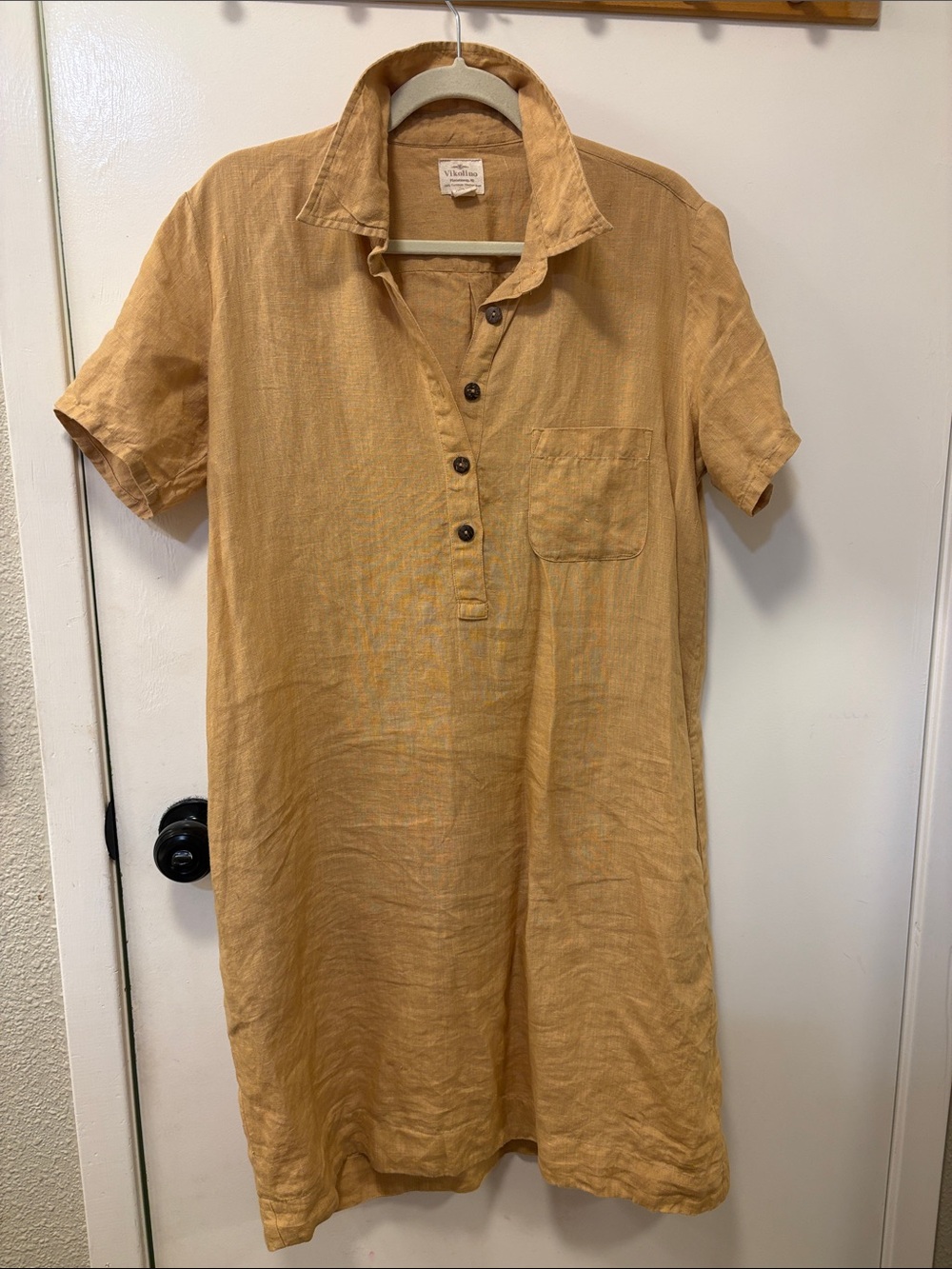 Women's Linen Collar Shirt Dress